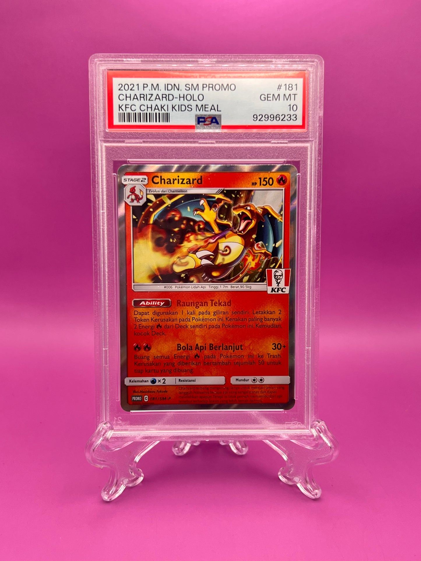 PSA 10 Charizard KFC stamped 181/SM-P